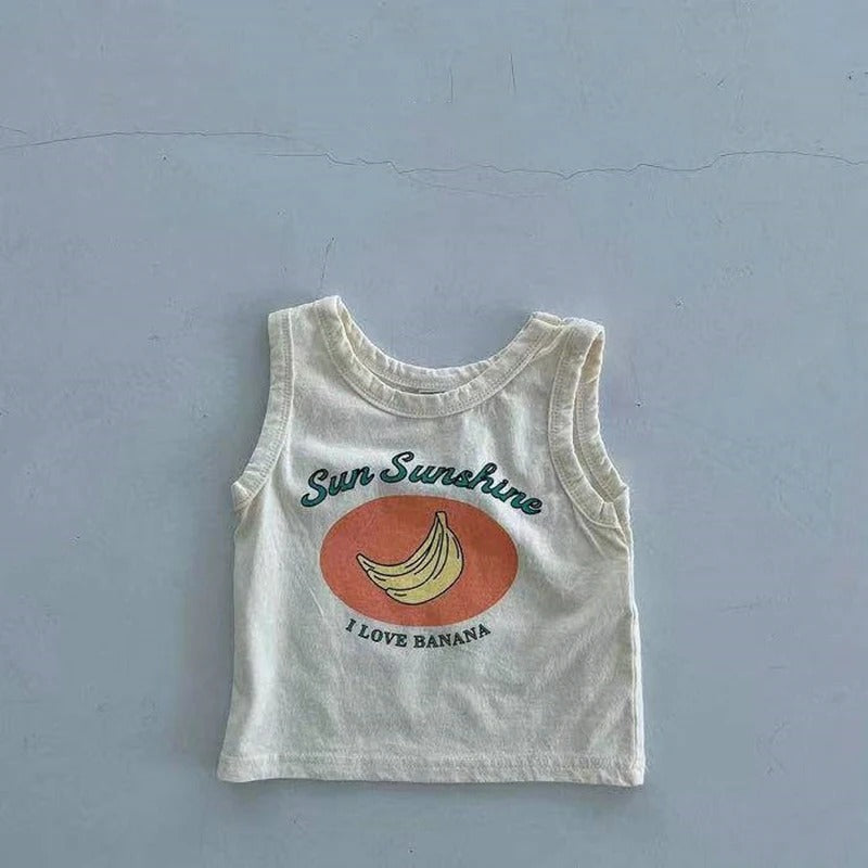 Sommer-Baby-Set mit Fruchtmuster für Mädchen Latzhose für Jungen, T-Shirt und Shorts im Freizeitstil