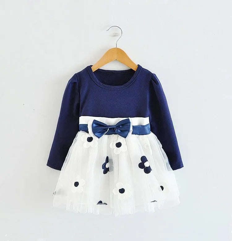 Neue Winterkleidung für Mädchen – Langärmliges Prinzessinnenkleid, Kinderkleider für Hochzeiten und Feiern, für 0–2 Jahre, mit Blumenmuster, Babykleidung