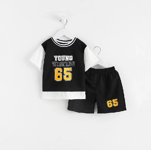 Neue Sportoutfits, Baby-Kleidungssets, Sportbekleidung für Kinder, lässiger Trainingsanzug für Kinder, Kurzarm-T-Shirt + Shorts, Kinderoutfit