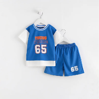 Neue Sportoutfits, Baby-Kleidungssets, Sportbekleidung für Kinder, lässiger Trainingsanzug für Kinder, Kurzarm-T-Shirt + Shorts, Kinderoutfit