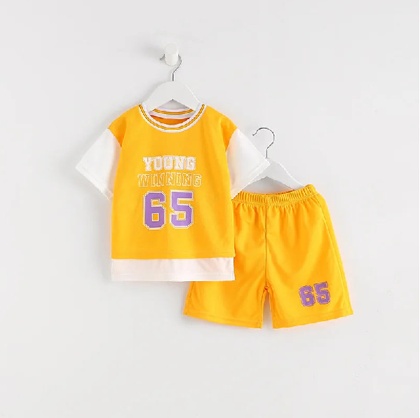 Neue Sportoutfits, Baby-Kleidungssets, Sportbekleidung für Kinder, lässiger Trainingsanzug für Kinder, Kurzarm-T-Shirt + Shorts, Kinderoutfit