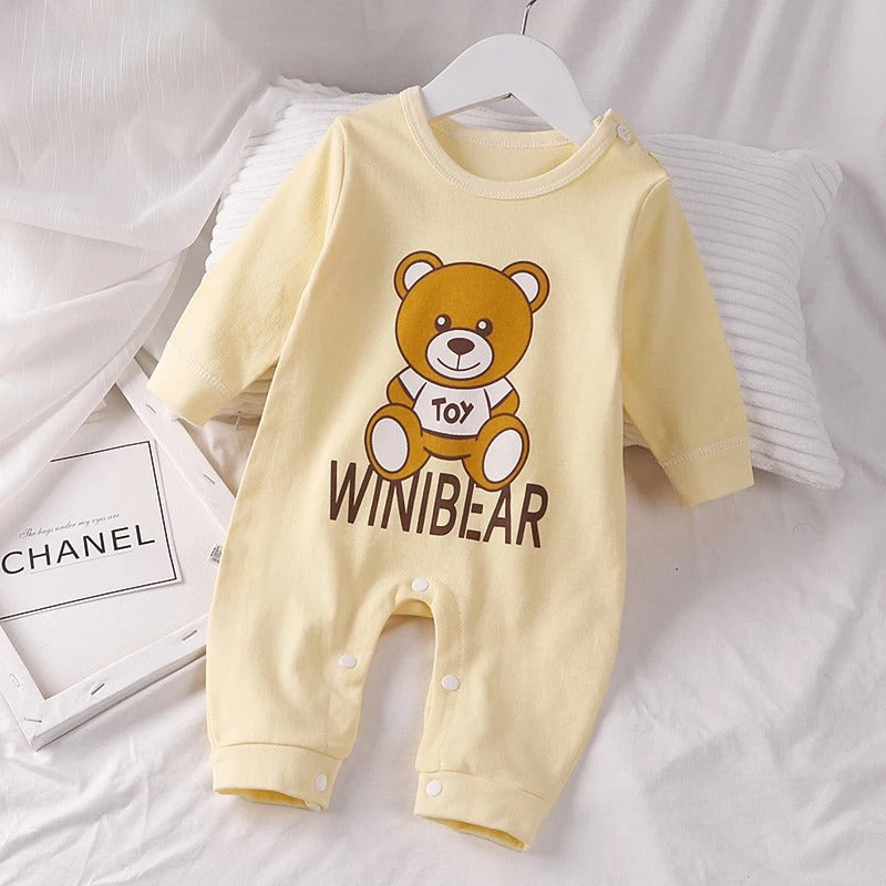Baby-Strampler – Weicher Baumwoll-Strampler für Jungen, süßer Strampler für Mädchen mit Cartoon-Motiv, 0–18 Monate, Baby-Strampler, Babykleidung, Babybedarf