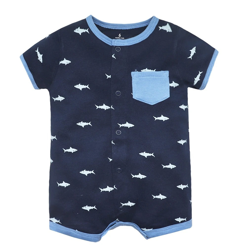 2 Stück/Set Marken-Sommerkleidung für Baby-Mädchen, Baumwoll-Strampler, Babykleidung, kurzärmelig, Kleidung für Baby-Jungen, 0–24 Monate, Baby-Strampler