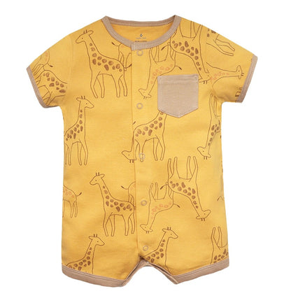 2 Stück/Set Marken-Sommerkleidung für Baby-Mädchen, Baumwoll-Strampler, Babykleidung, kurzärmelig, Kleidung für Baby-Jungen, 0–24 Monate, Baby-Strampler